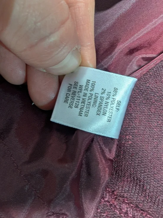 Women's Burgundy Suede Button-Front Jacket - Picture 6 of 10